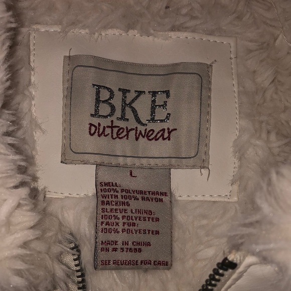 BKE Fur Lined Faux Leather Moto Jacket, Large - Picture 12 of 13